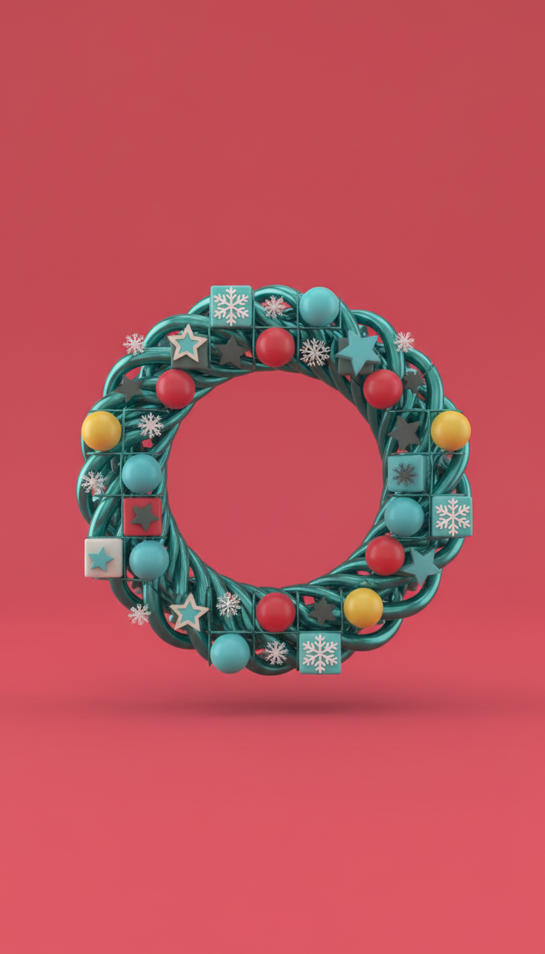 Corona metálica Holiday Teal