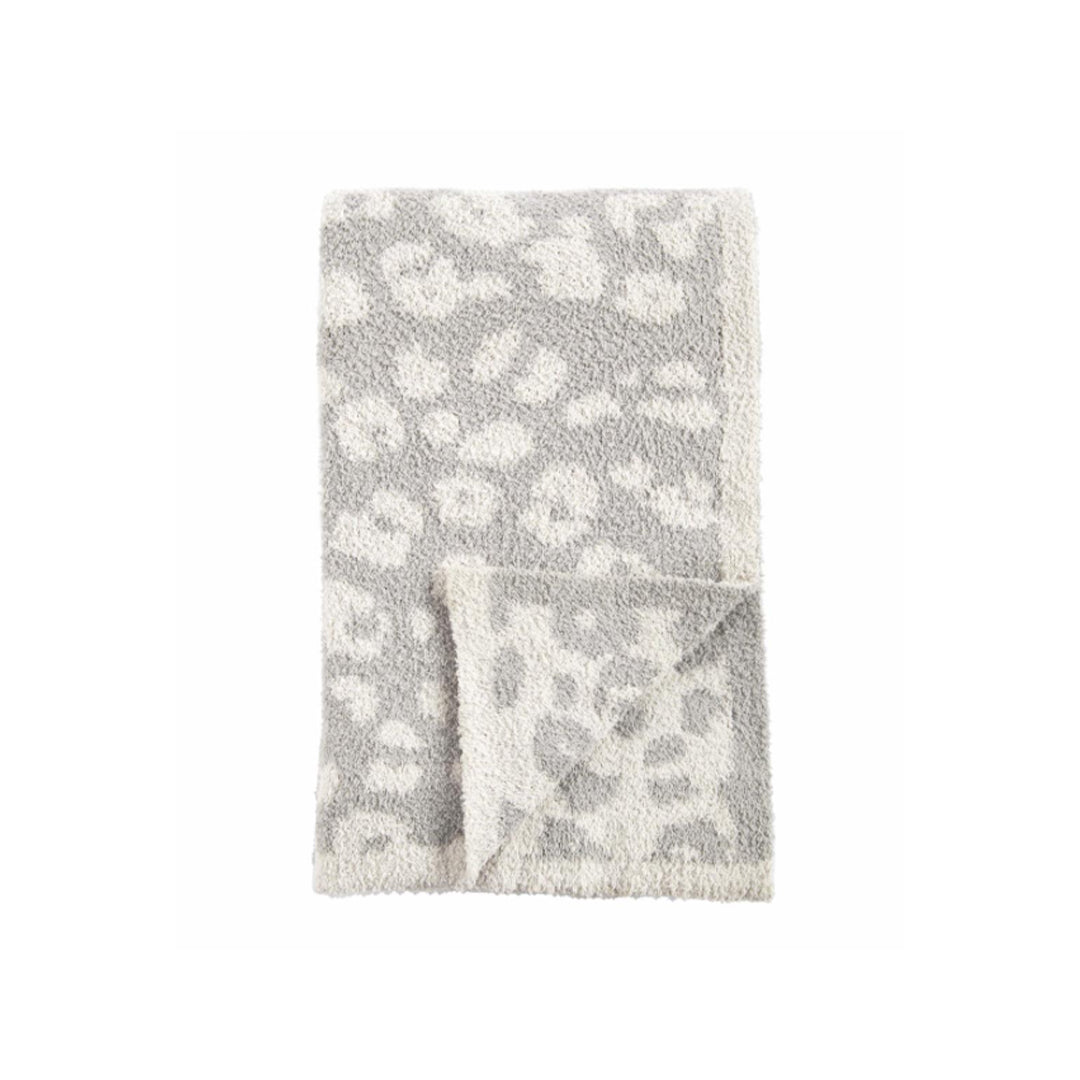 Cobija Super Soft Animal Print Grey and White