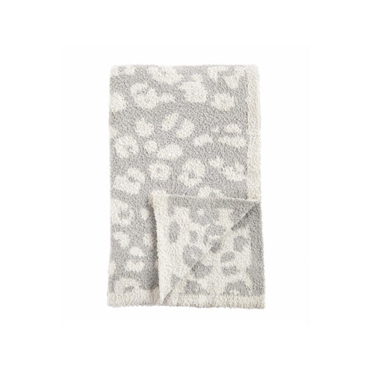 Cobija Super Soft Animal Print Grey and White